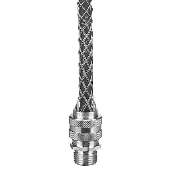 Deluxe Cord Grip, Straight, 1 in NPT, Aluminum Body, Stainless Steel Grip